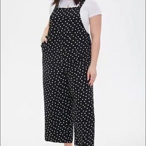 PLUS FOREVER 21 POLKA DOT OVERALLS NWT